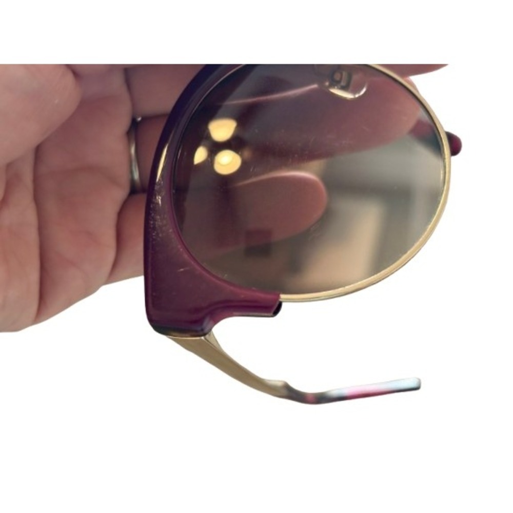 Kate Spade Hello Sunshine Dark Purple Gold Round Gradient Cat Eye Sunglasses - Picture 14 of 15